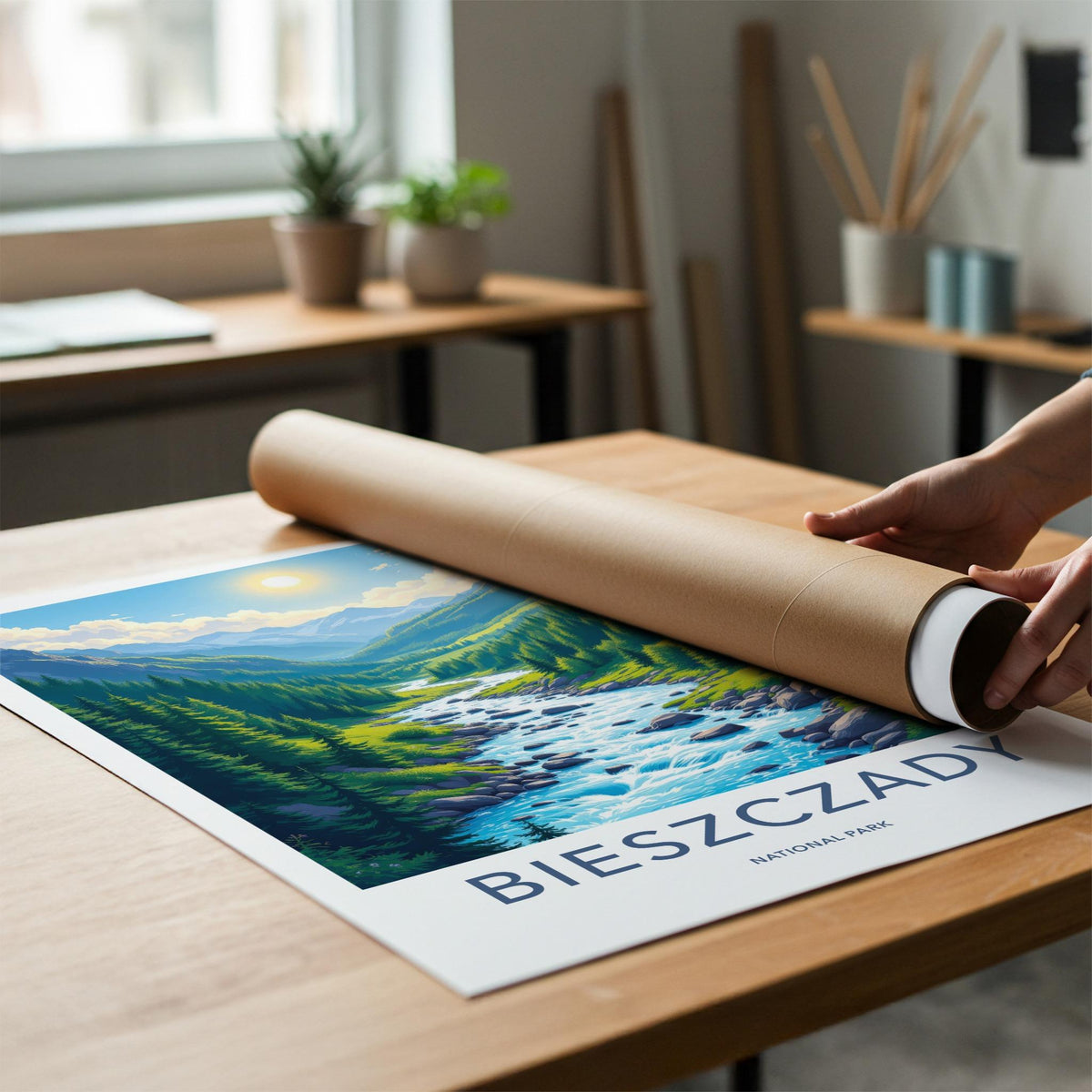 Bieszczady National Park Poster - Scenic Mountain Landscape Print