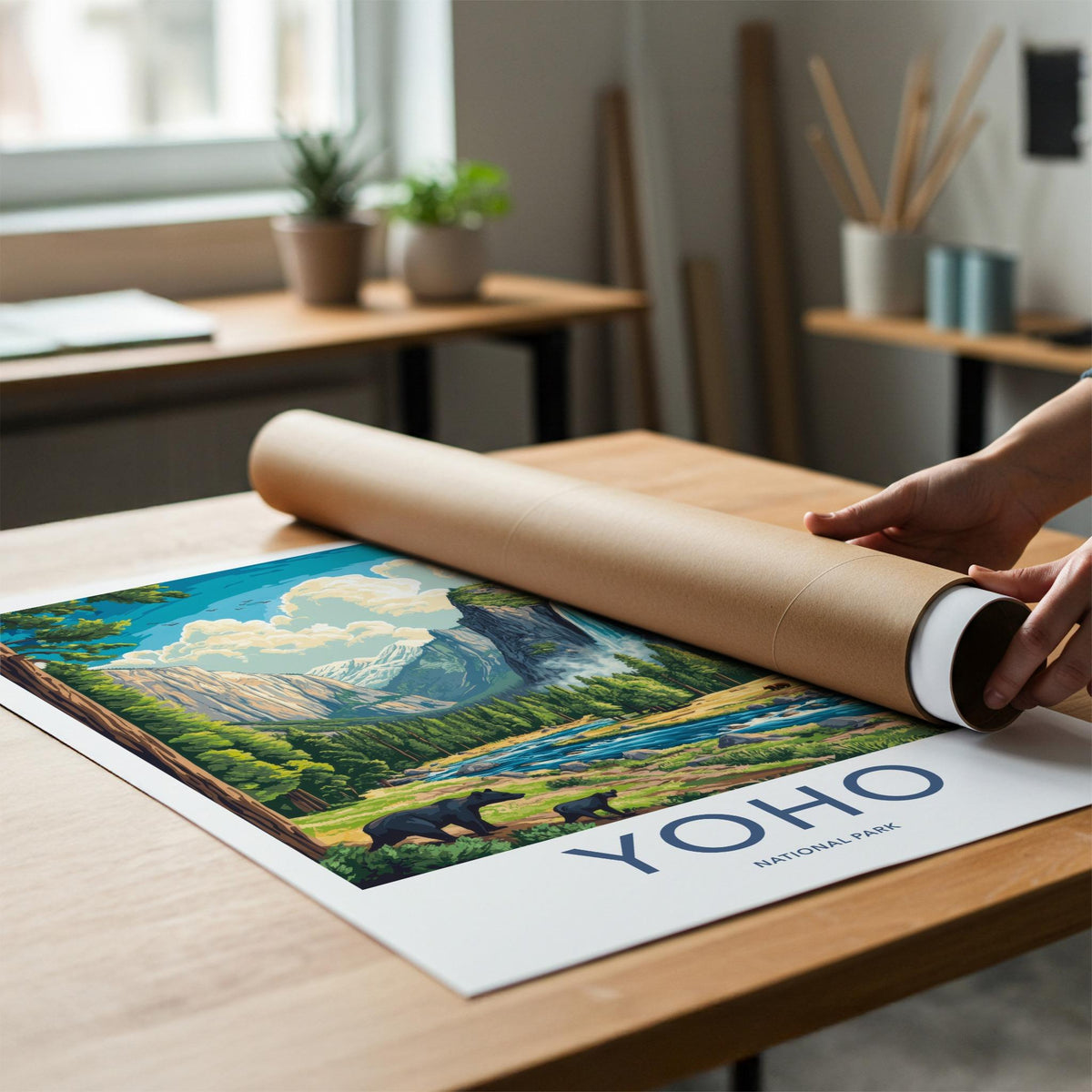 Yoho National Park Poster - Canada Wall Art Featuring Takakkaw Falls