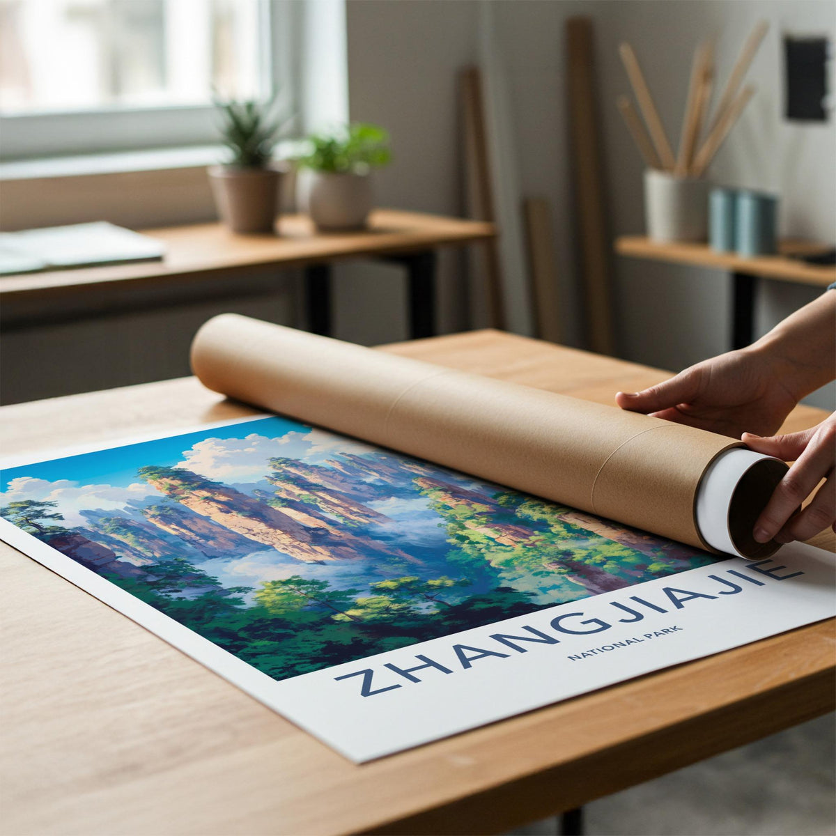Zhangjiajie National Park Poster - Scenic Mountain Art With Sandstone