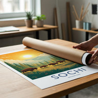 Sochi Wall Art - Scenic Russia Poster With Bison & Lush Forest