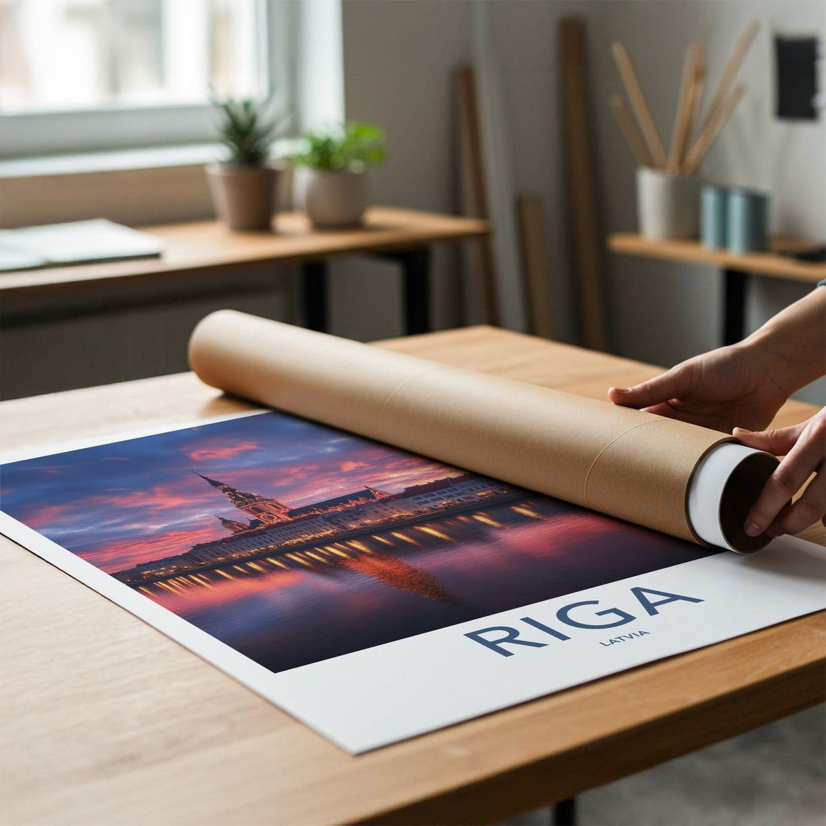 Riga Poster - Latvia Wall Art Featuring Historic Architecture