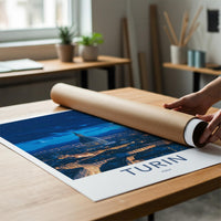 Turin Italy Poster - Stunning Cityscape Print With Mole Antonelliana