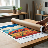 Uluru Kata Tjuta Poster - Australia Wall Art Featuring Red Sandstone