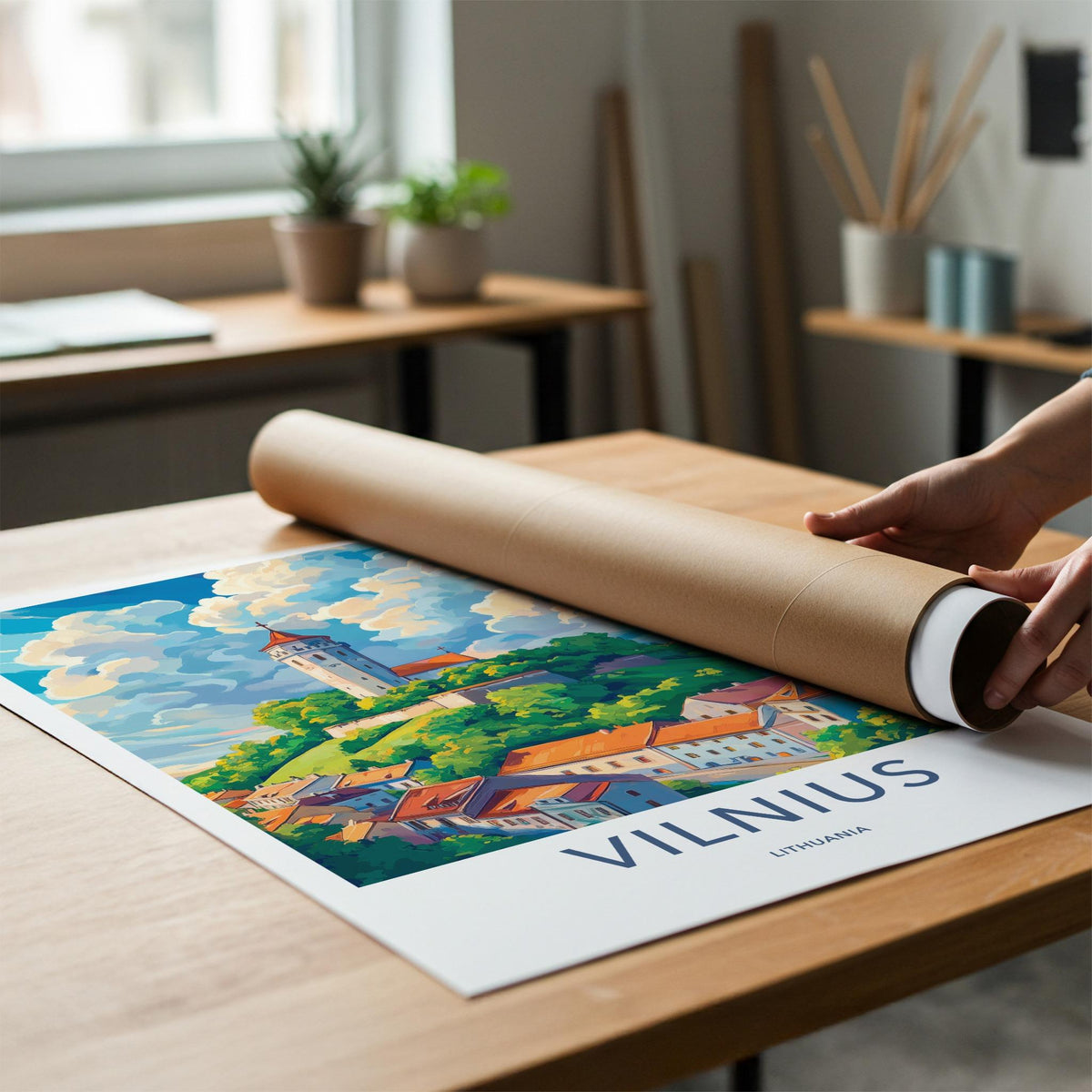 Vilnius Poster - Lithuania Wall Art Featuring Gediminas Tower