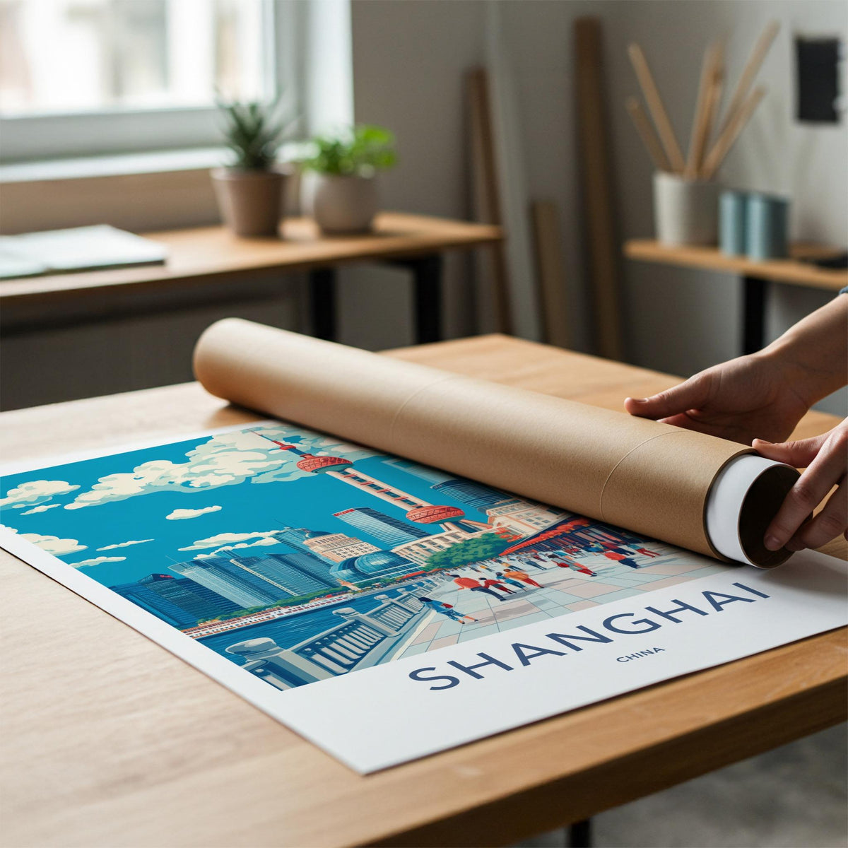 Shanghai Wall Art - Vibrant Cityscape Poster Featuring Oriental Pearl