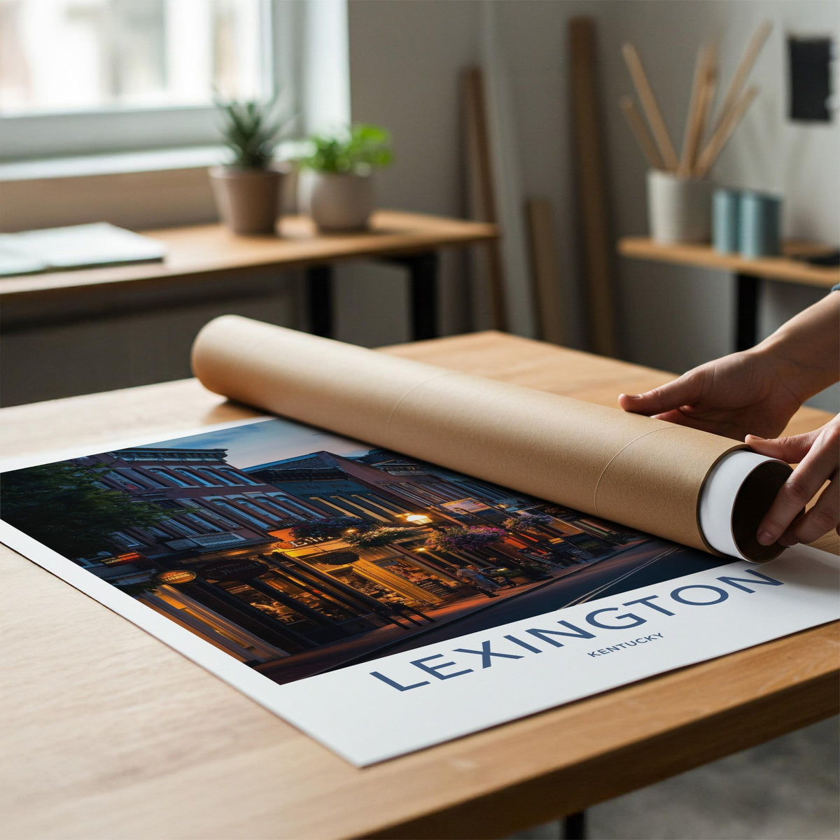 Lexington Wall Art - Kentucky Cityscape Print Featuring Historic