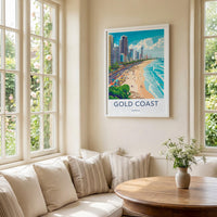 Gold Coast Poster - Vibrant Australia Wall Art With Modern Skyline
