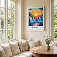 Nyika National Park Poster - Scenic Landscape Waterfall Wall Art