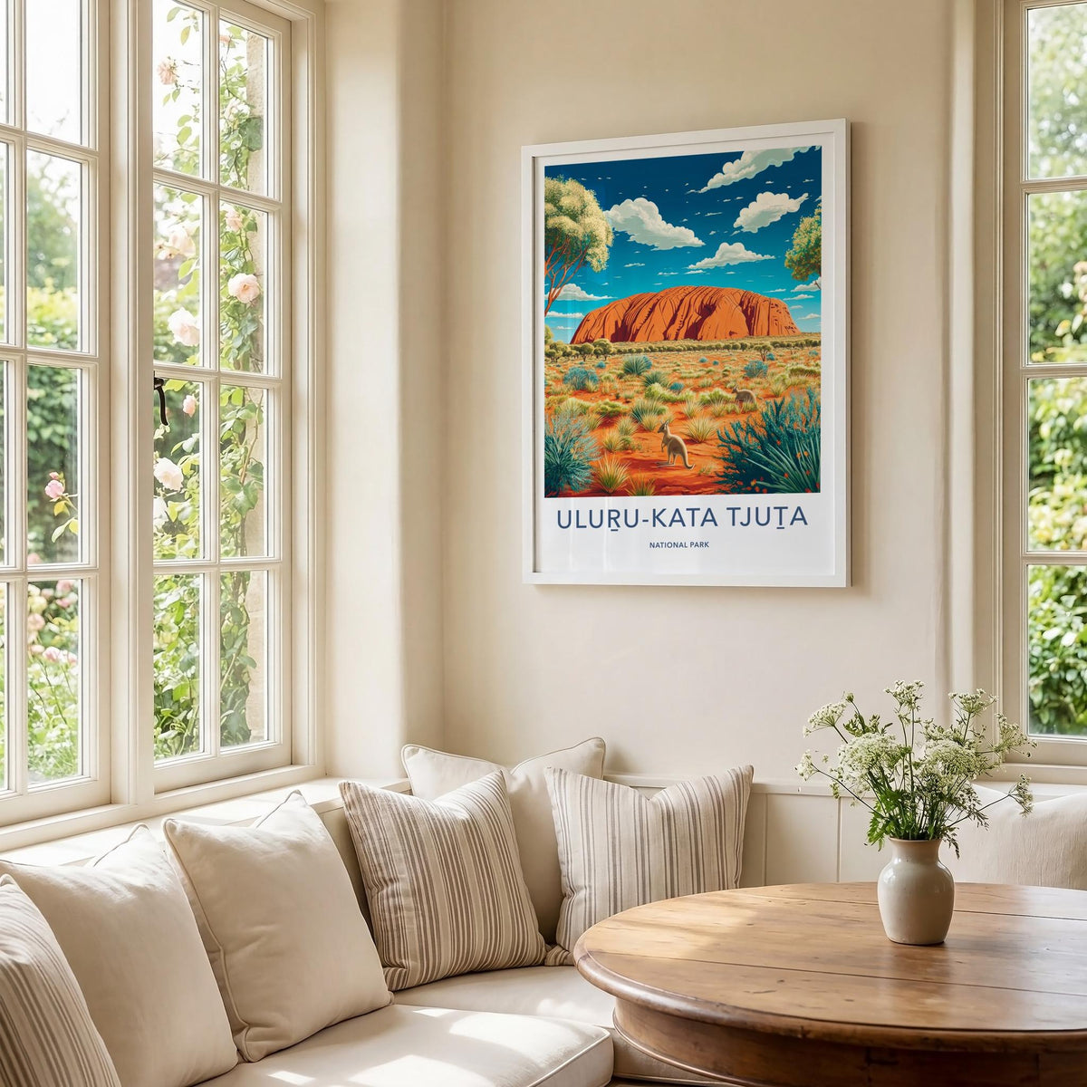 Uluru Kata Tjuta Poster - Australia Wall Art Featuring Red Rock