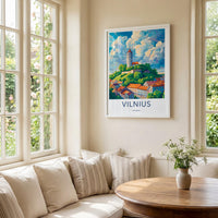 Vilnius Poster - Lithuania Wall Art Featuring Gediminas Tower