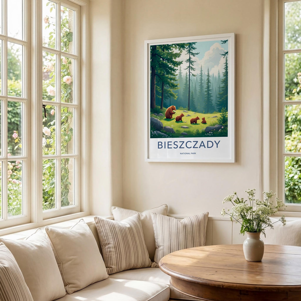 Bieszczady National Park Poster - Rustic Cabin Decor with Mountain