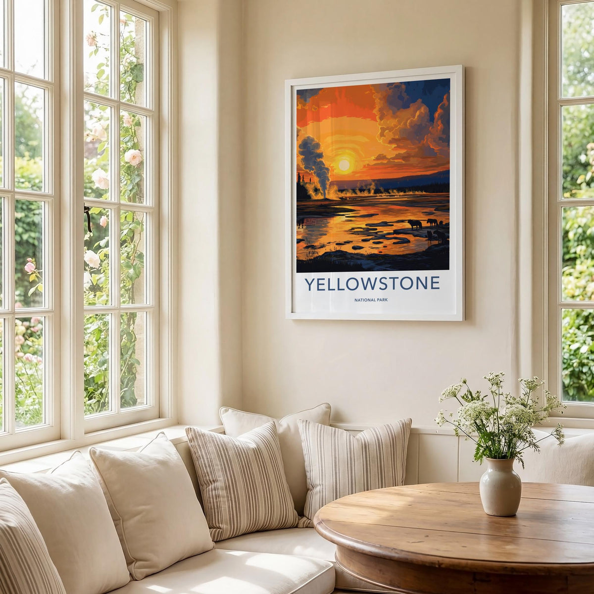 Yellowstone National Park Poster - Serene Landscape & Wildlife Art