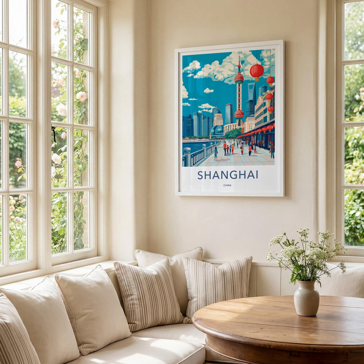 Shanghai Wall Art - Vibrant Cityscape Poster Featuring Oriental Pearl