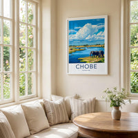 Chobe National Park Poster - Wildlife Wall Art Featuring Elephants
