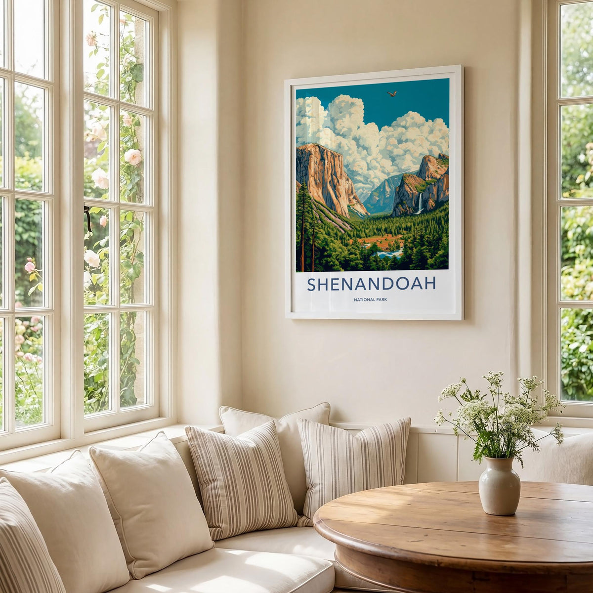 Shenandoah National Park Poster - Mountain Wall Art With Waterfall