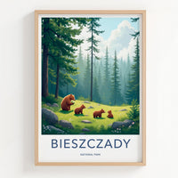 Bieszczady National Park Poster - Rustic Cabin Decor with Mountain