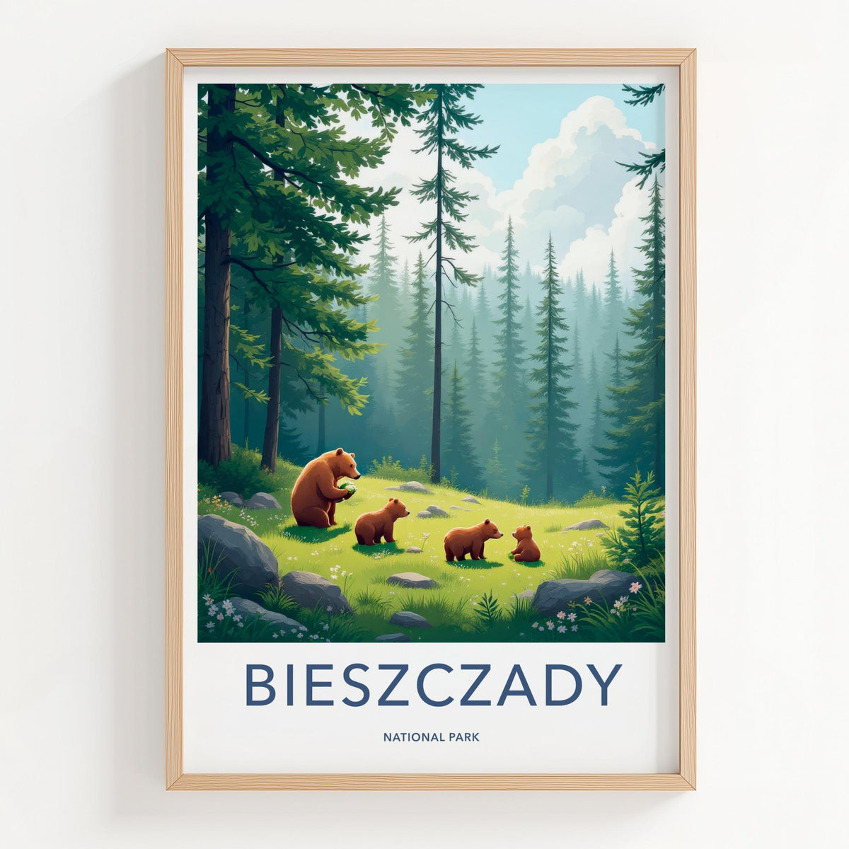 Bieszczady National Park Poster - Rustic Cabin Decor with Mountain