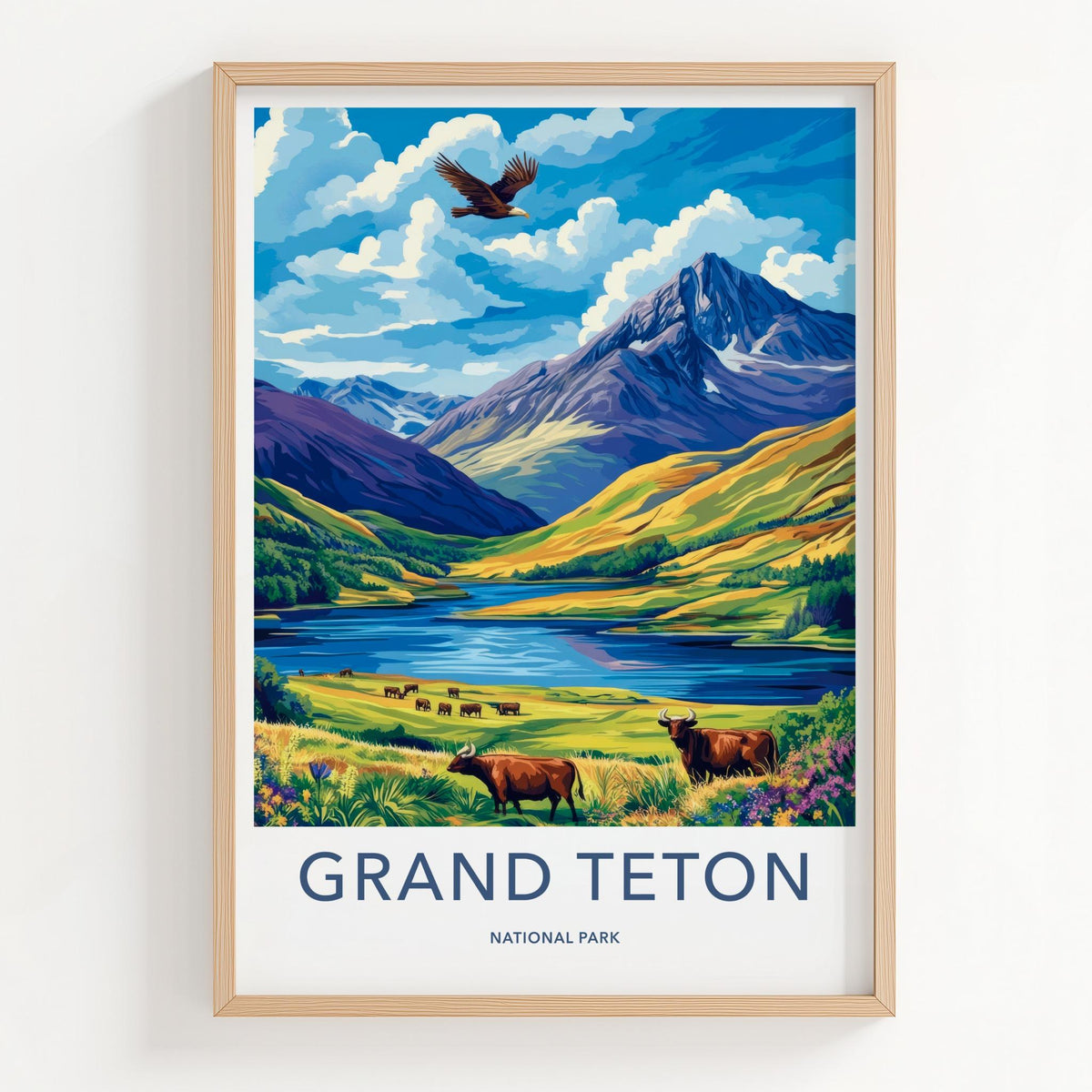 Grand Teton Poster - Scenic Mountain Wall Art With Rustic Home Decor
