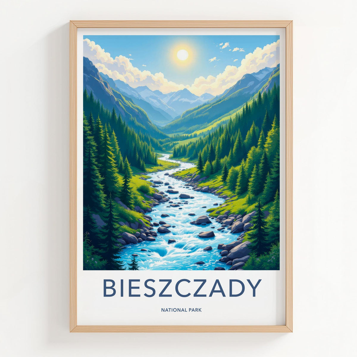 Bieszczady National Park Poster - Scenic Mountain Landscape Print
