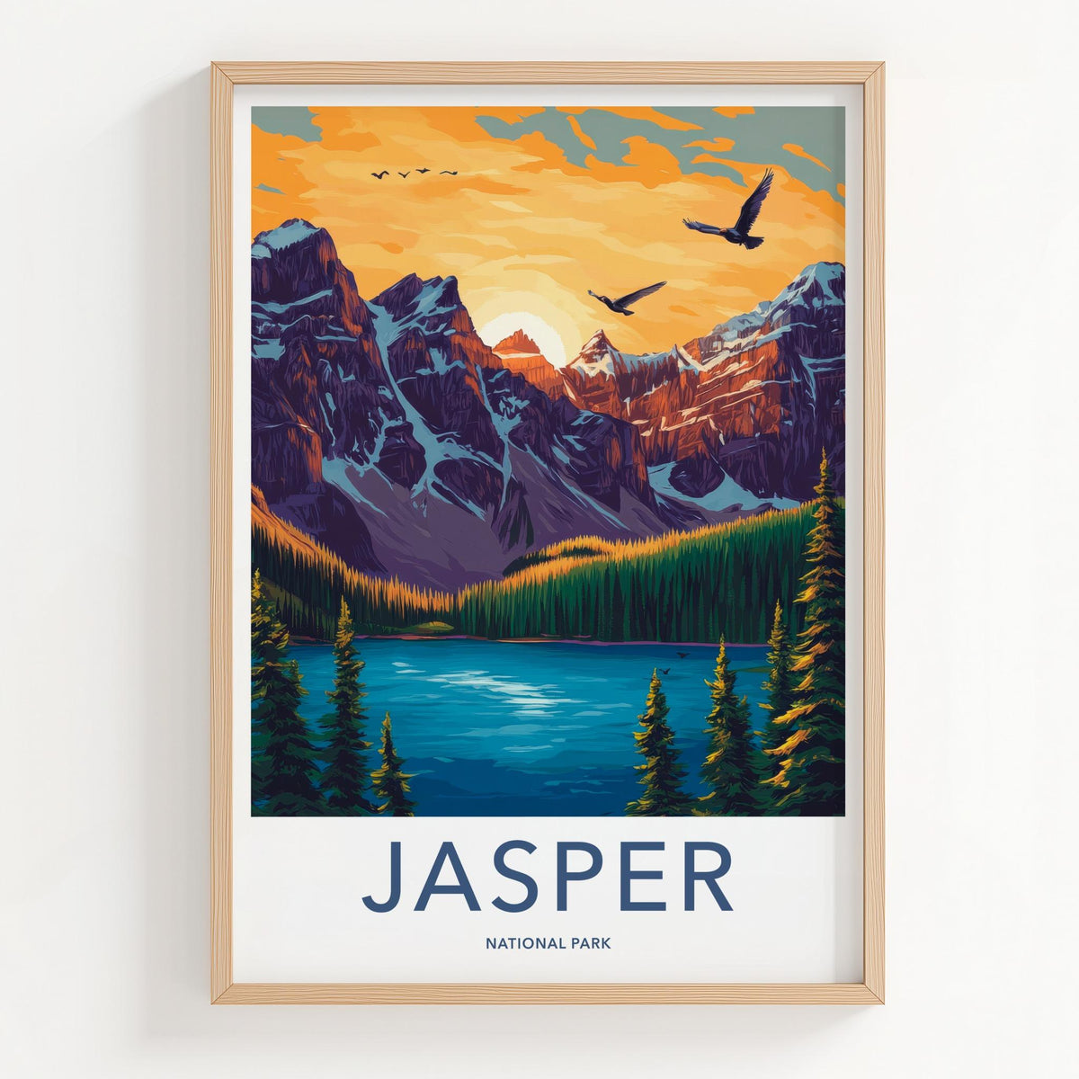 Jasper National Park Poster - Mountain Landscape Print & Wildlife