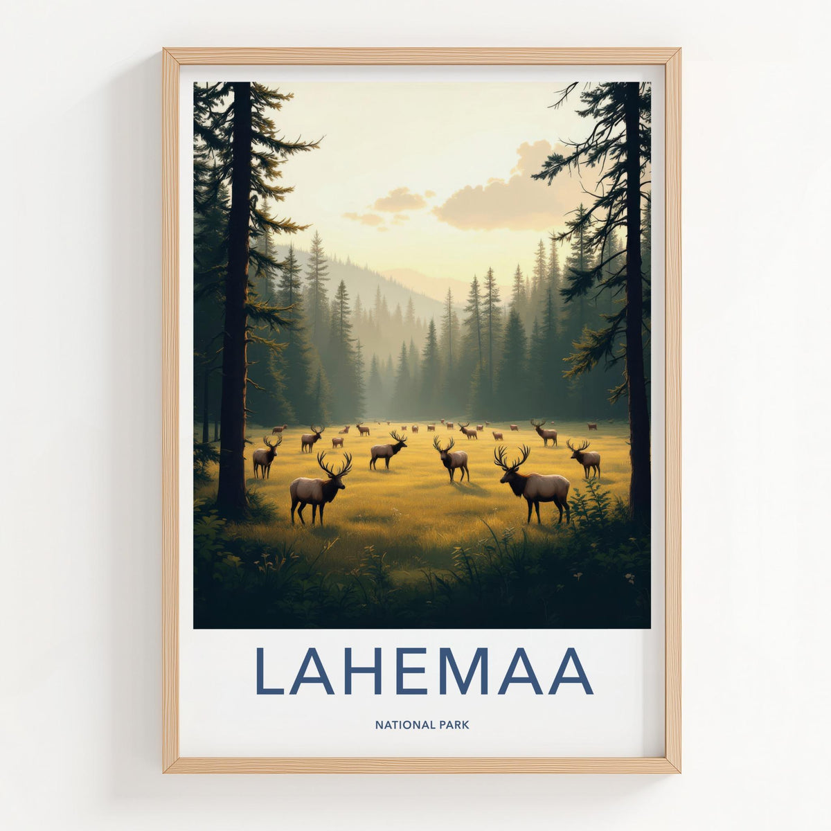 Lahemaa National Park Poster - Scenic Nature Wall Art with Elk Herd