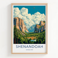 Shenandoah National Park Poster - Mountain Wall Art With Waterfall