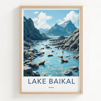 Lake Baikal Poster - Russia Wall Art With Scenic Mountain Scenery