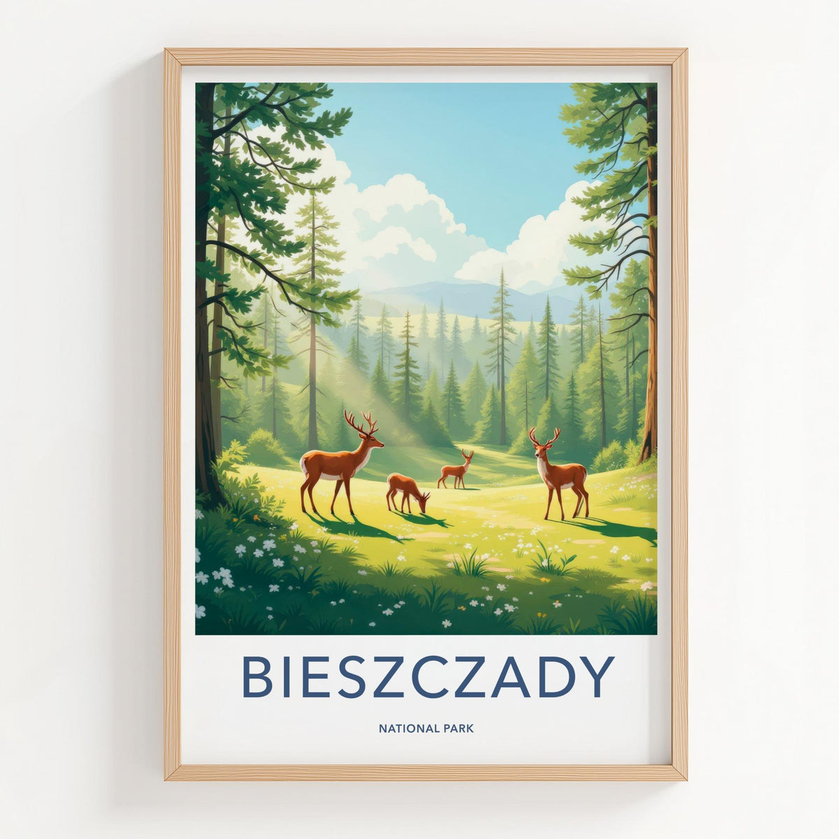 Bieszczady National Park Poster - Scenic Forest Artwork & Rustic