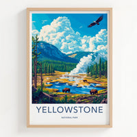 Yellowstone National Park Poster - Scenic Wall Art with Bison