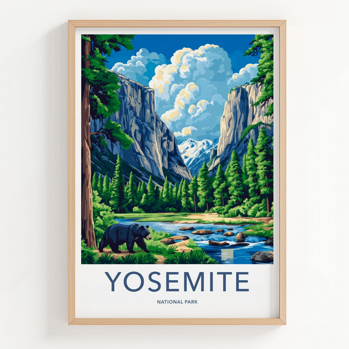 Yosemite National Park Poster - Scenic Forest Wall Art With Mountain
