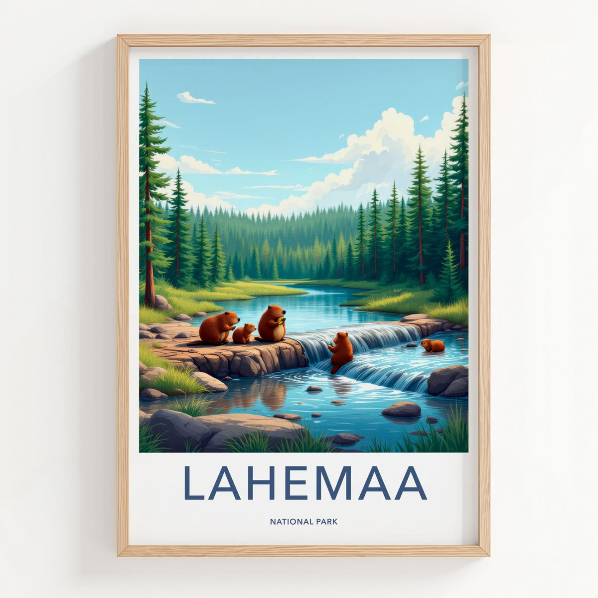 Lahemaa National Park Poster - Scenic Nature Wall Art With Waterfall