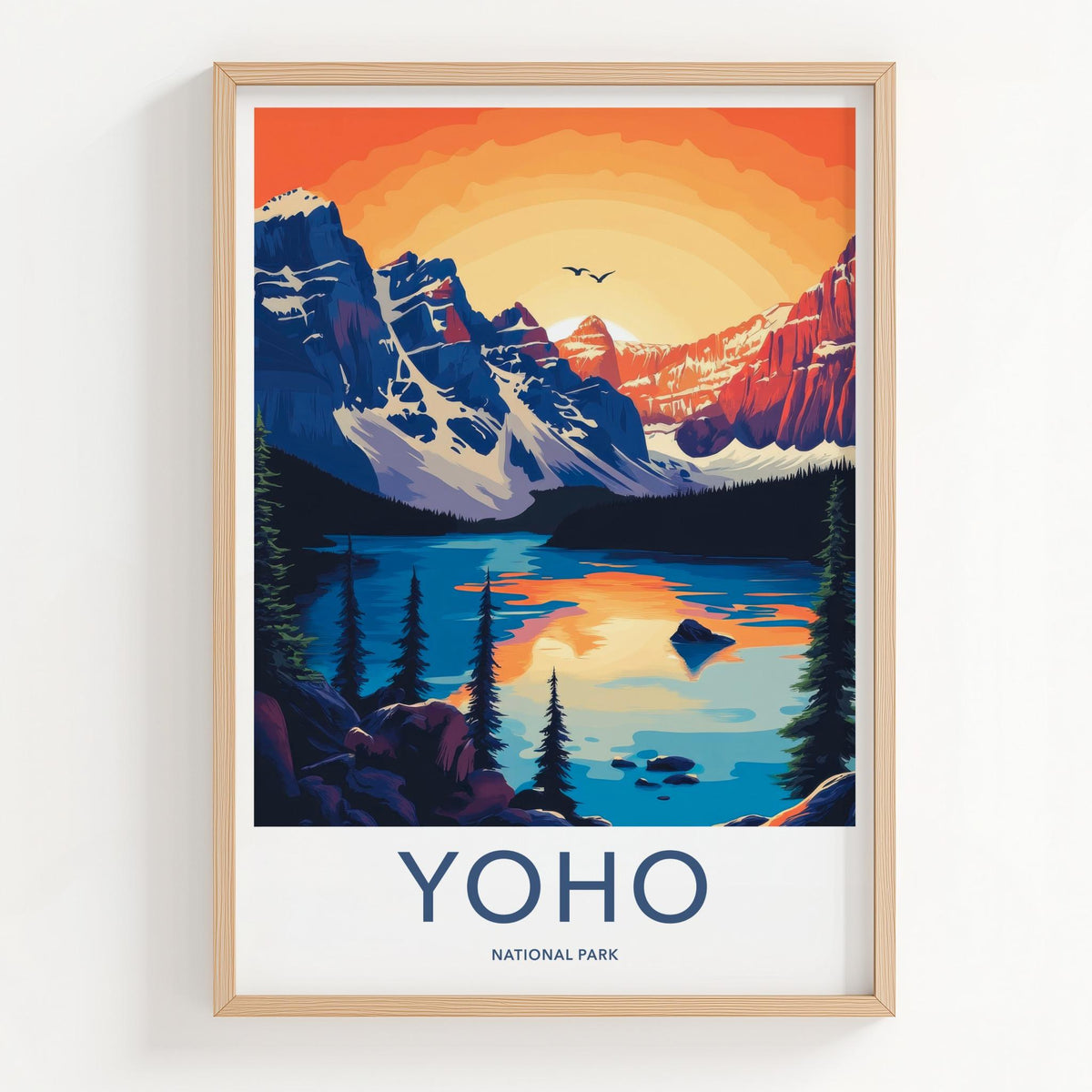 Yoho National Park Poster - Mountain Wall Decor & Watercolor Nature