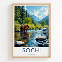 Sochi National Park Poster - Bear River Scenic Travel Gift Wall Art
