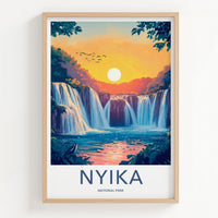 Nyika National Park Poster - Scenic Landscape Waterfall Wall Art