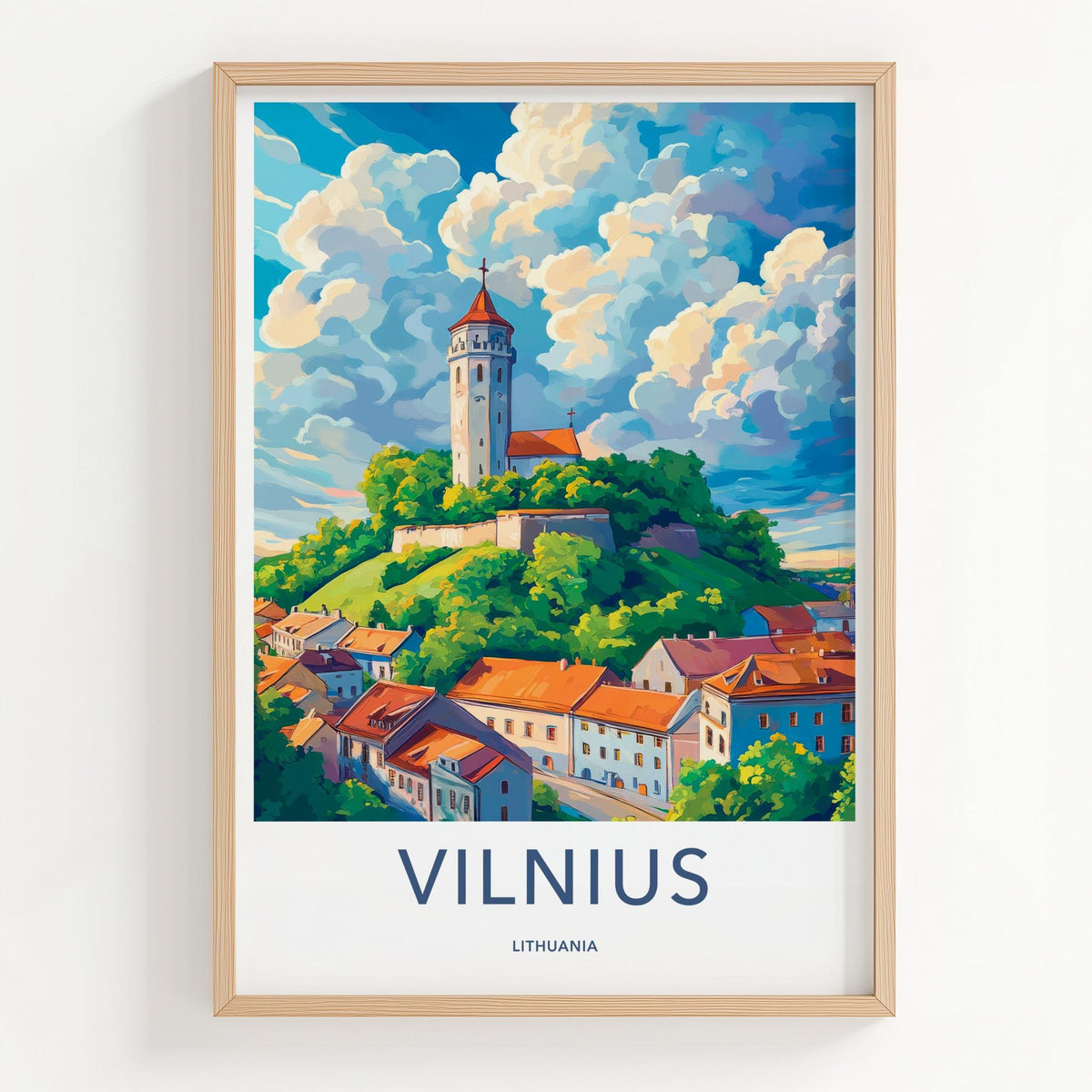 Vilnius Poster - Lithuania Wall Art Featuring Gediminas Tower