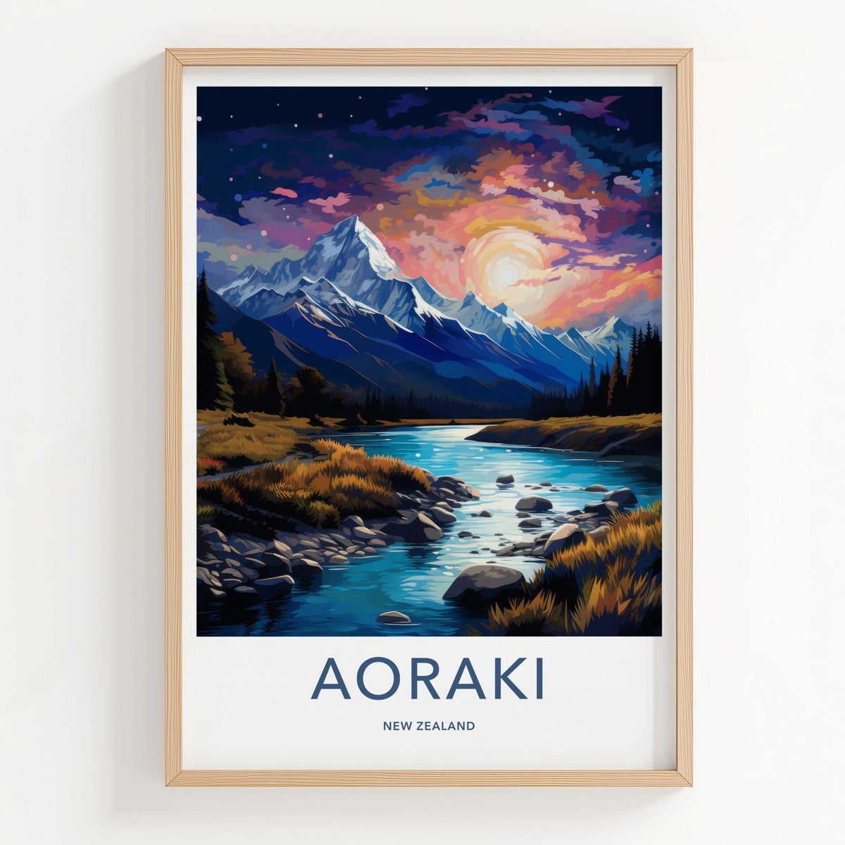Mount Cook Poster - New Zealand Mountain Wall Art