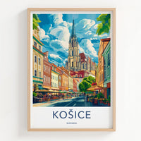 Kosice Poster - Slovakia Wall Art Featuring St. Elisabeth Cathedral