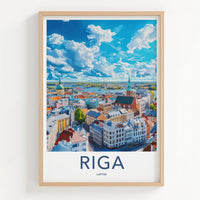 Riga Poster - Latvia Wall Art Featuring Old Town Decor & City Skyline