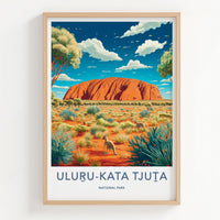 Uluru Kata Tjuta Poster - Australia Wall Art Featuring Red Rock