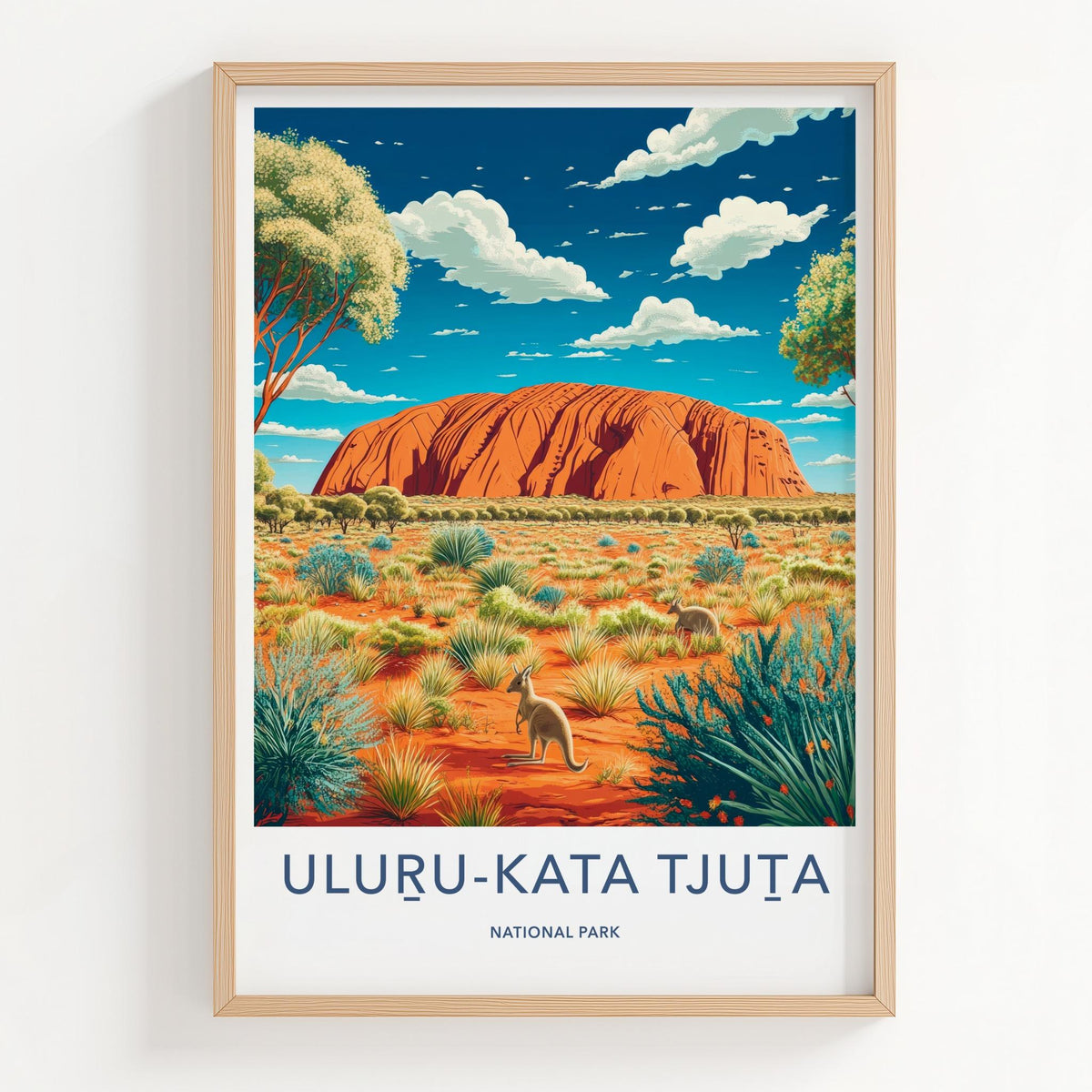 Uluru Kata Tjuta Poster - Australia Wall Art Featuring Red Rock