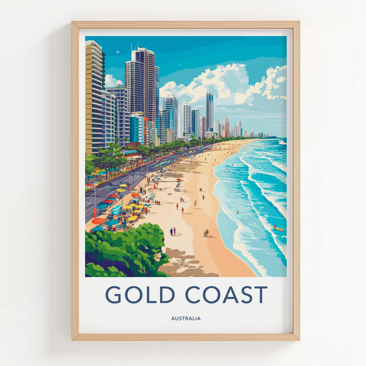 Gold Coast Poster - Vibrant Australia Wall Art With Modern Skyline