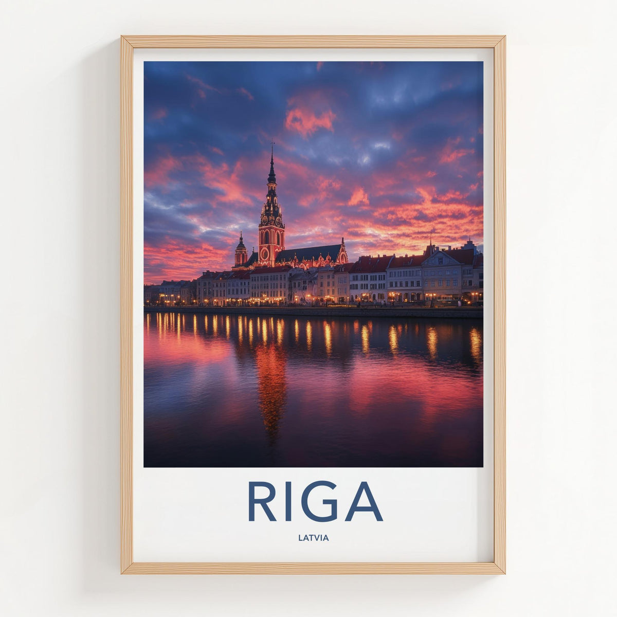 Riga Poster - Latvia Wall Art Featuring Historic Architecture