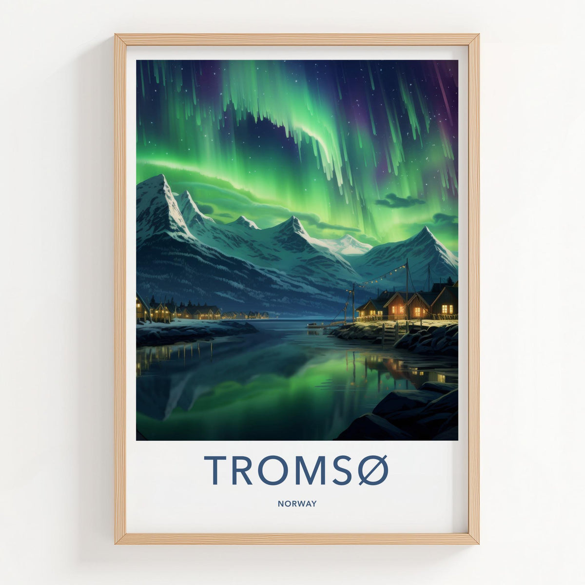 Tromsø Poster - Norway Wall Art Featuring Northern Lights & Serene