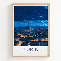 Turin Italy Poster - Stunning Cityscape Print With Mole Antonelliana