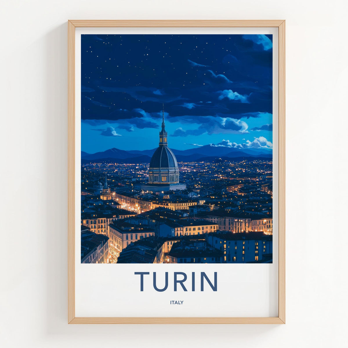 Turin Italy Poster - Stunning Cityscape Print With Mole Antonelliana