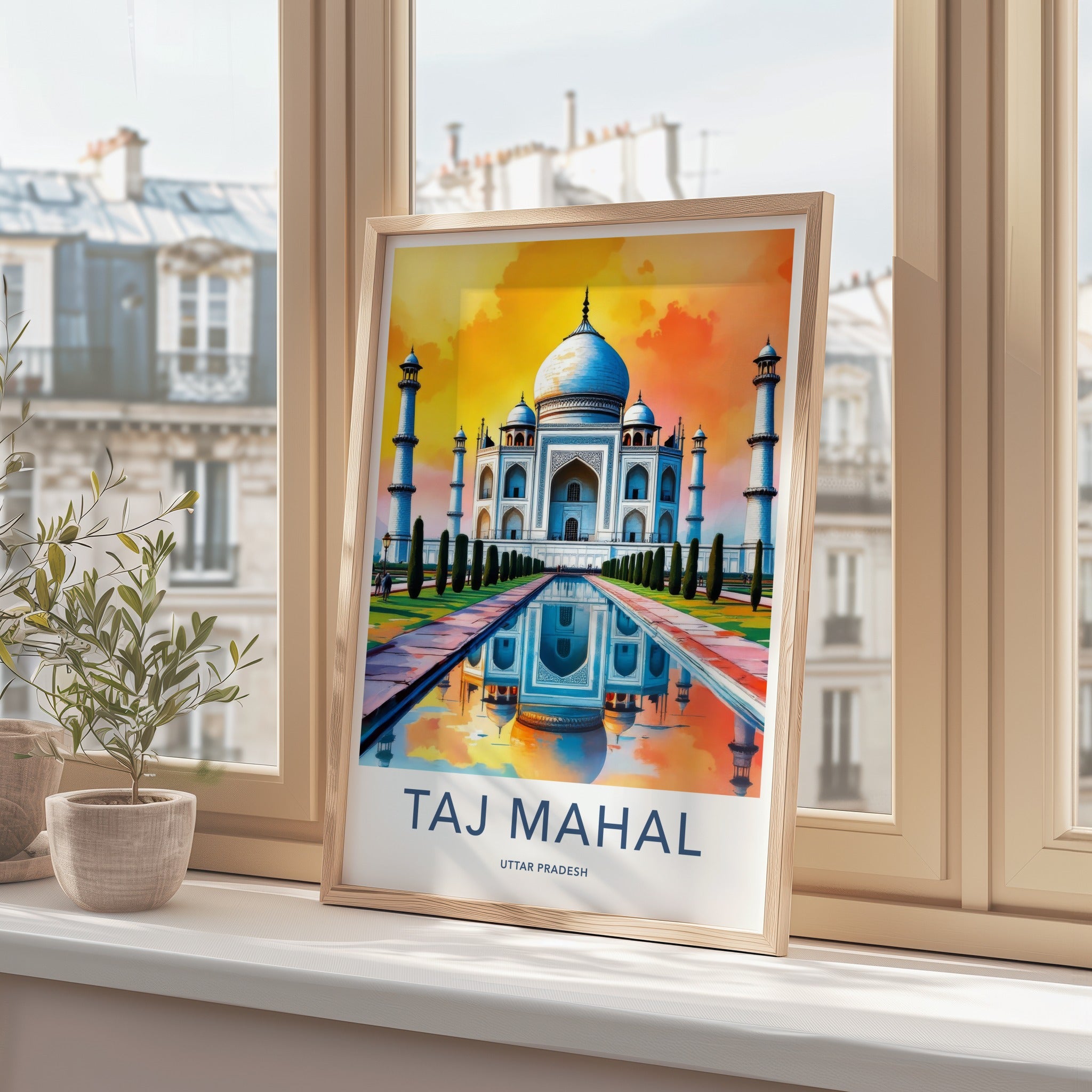 Taj Mahal Poster - India Uttar Pradesh Water Reflection