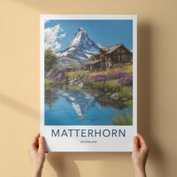 Matterhorn Poster - Switzerland Wall Art Alpine Mountain Reflection