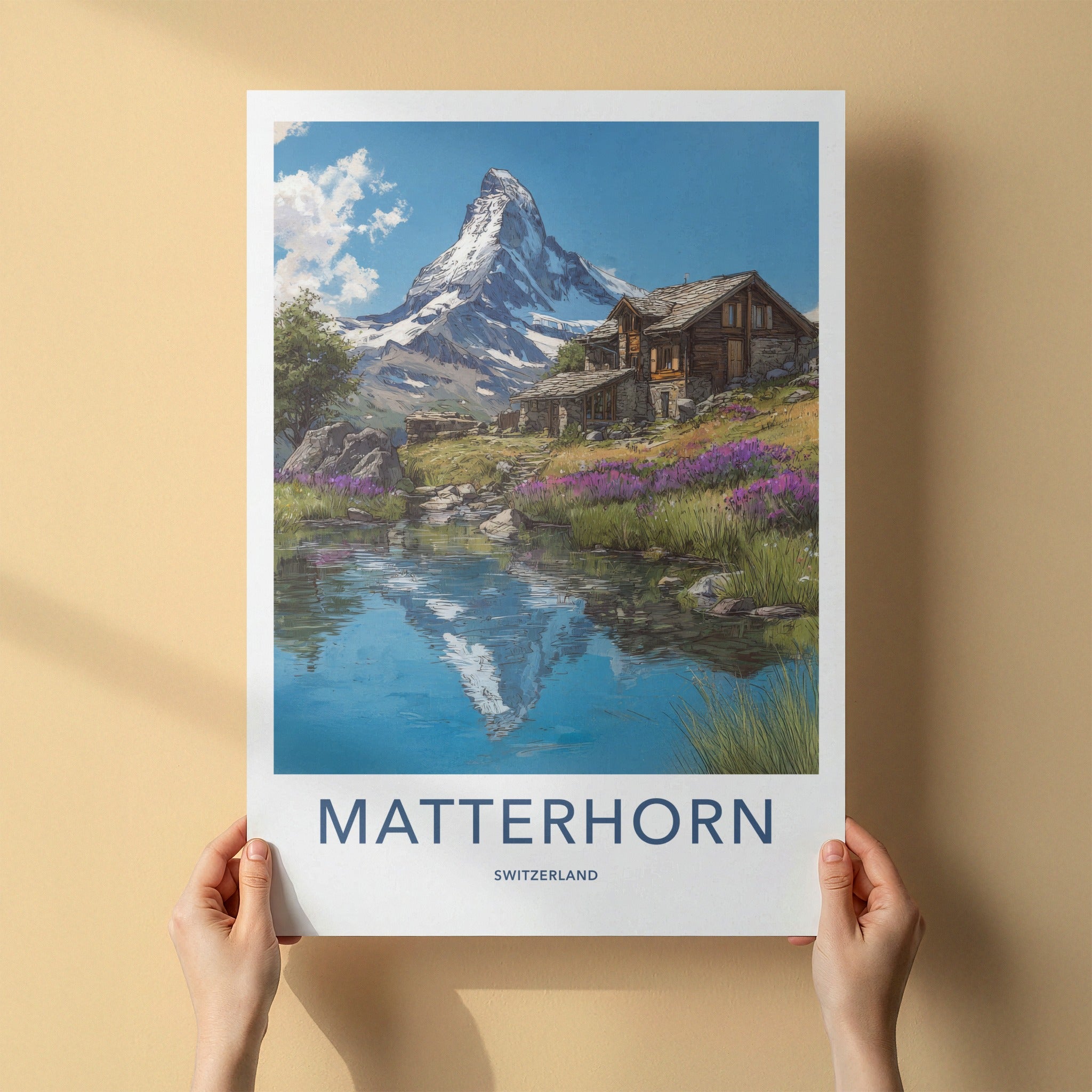 Matterhorn Poster - Switzerland Wall Art Alpine Mountain Reflection