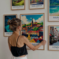 Aarhus Poster - Denmark Travel Art - Colorful city scene Home Decor