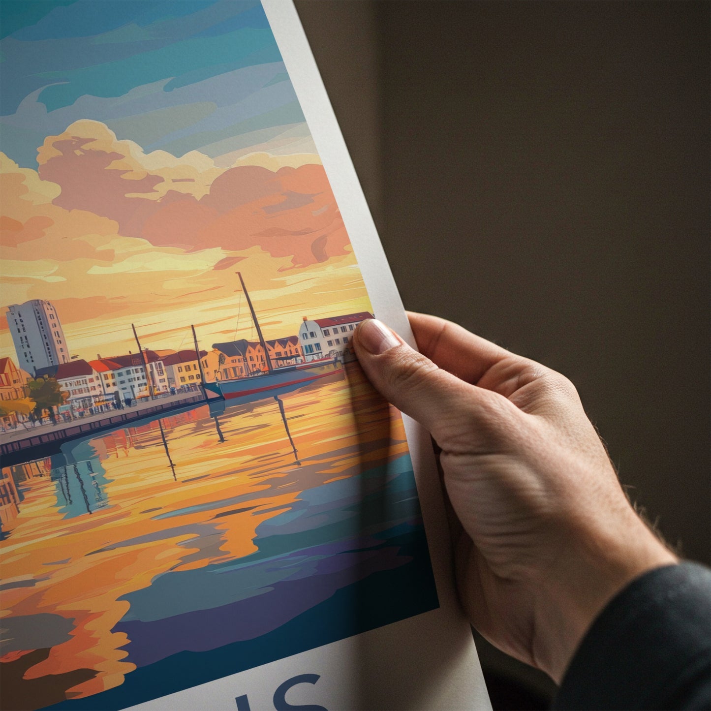 Aarhus Poster - Denmark Travel Art - Vibrant City Sunset Home Decor